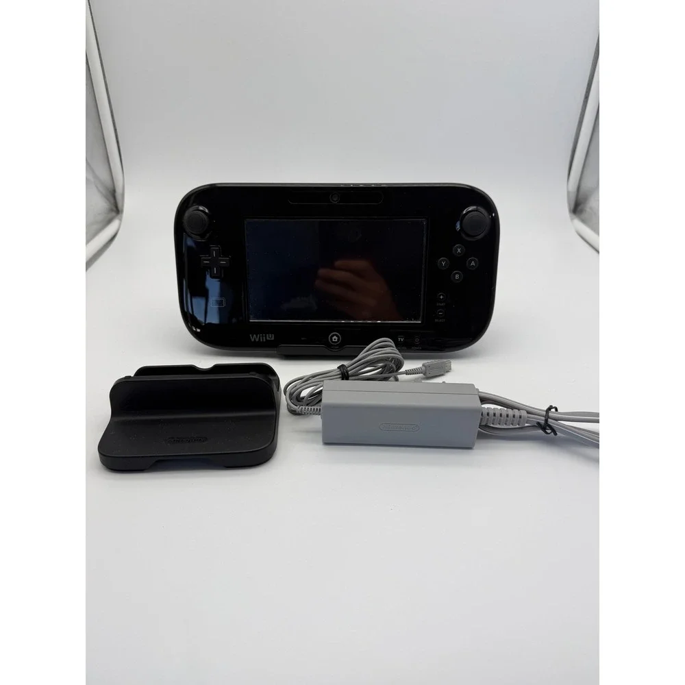 Nintendo Wii U GamePad Black WUP-010 Controller w/ Stylus Cradle Charger